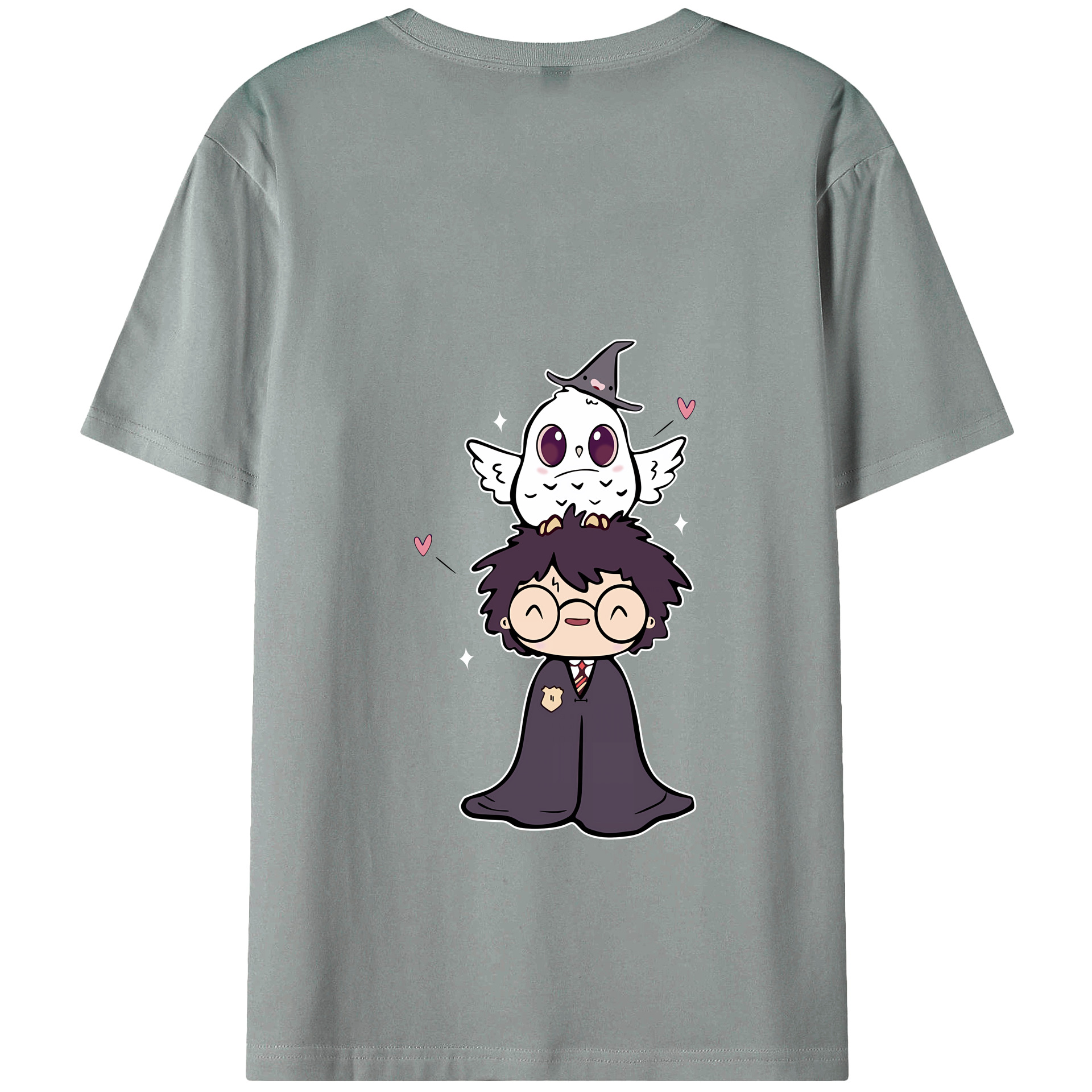 （画像用） Harry Potter ハリー・ポッターシリーズ 綿100％ メンズ半袖Tシャツ（バックプリント） 通気性